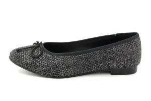 Andanines  Dark Grey Tweed Ballet Flat 1T-5