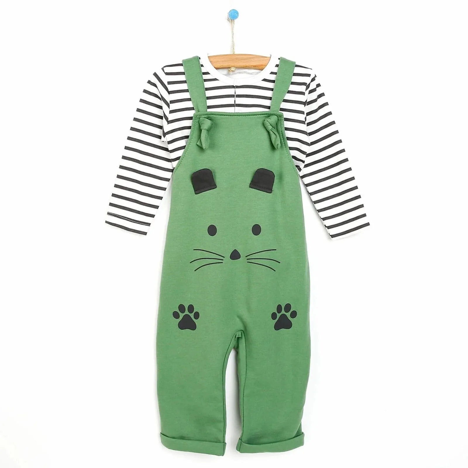 Bebbek Newborn Animals Holiday Overall - Green