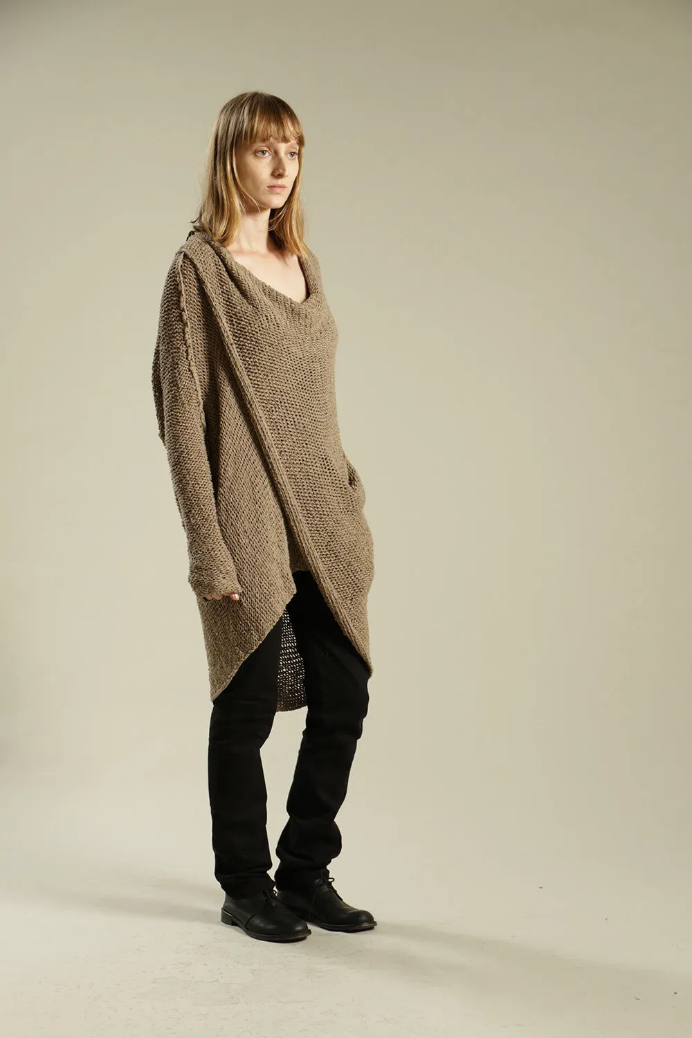 Camel Dark Taupe Chunky Sweater