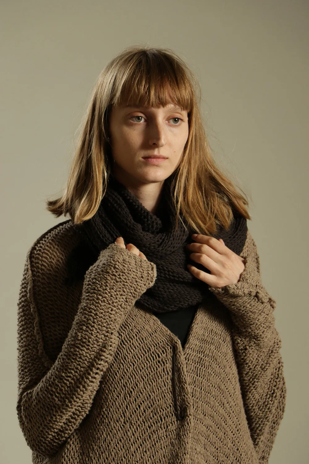 Camel Dark Taupe Chunky Sweater