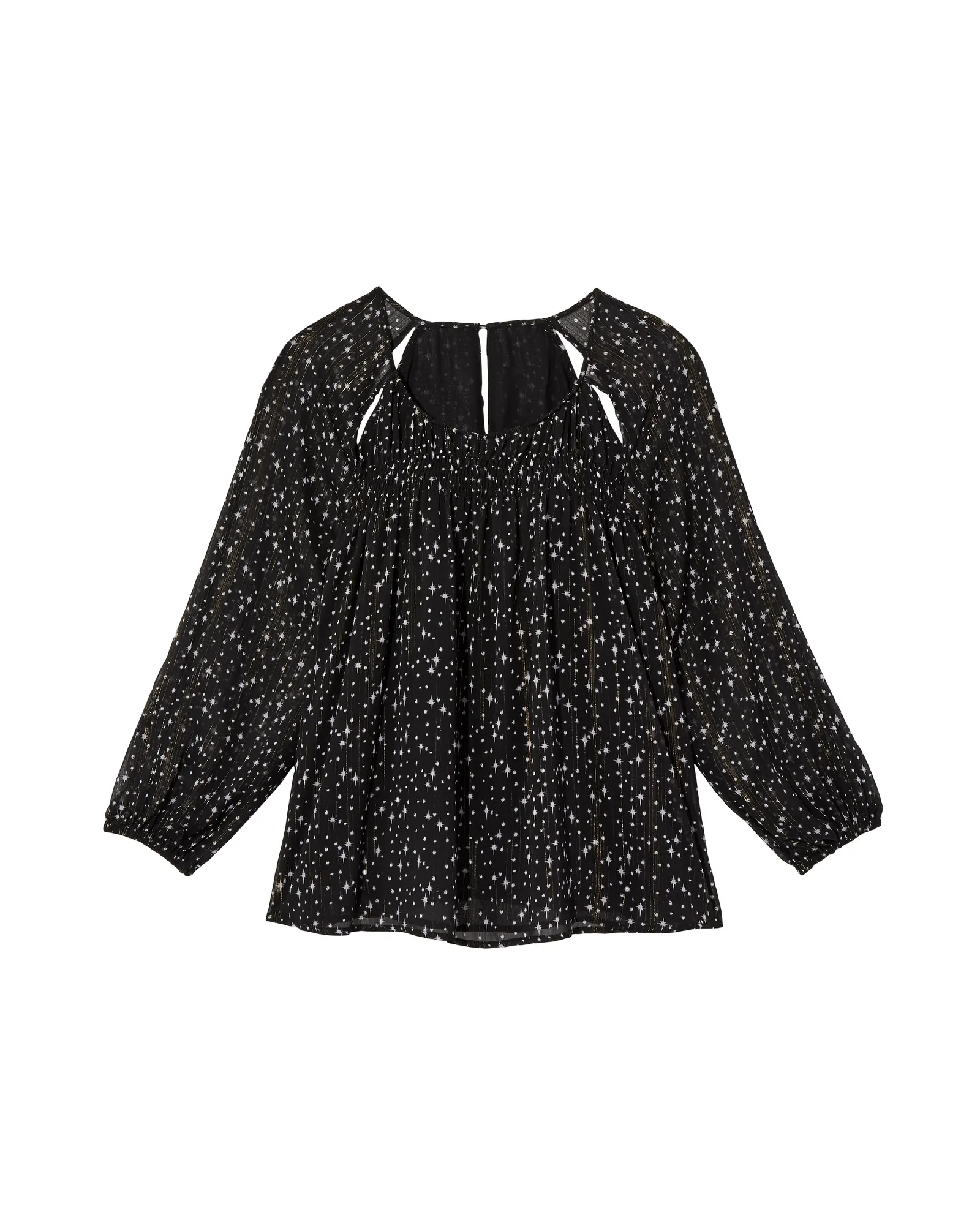 Charlotte Cut-Out Blouse | Black / White