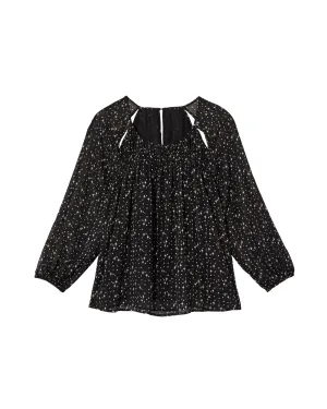 Charlotte Cut-Out Blouse | Black / White