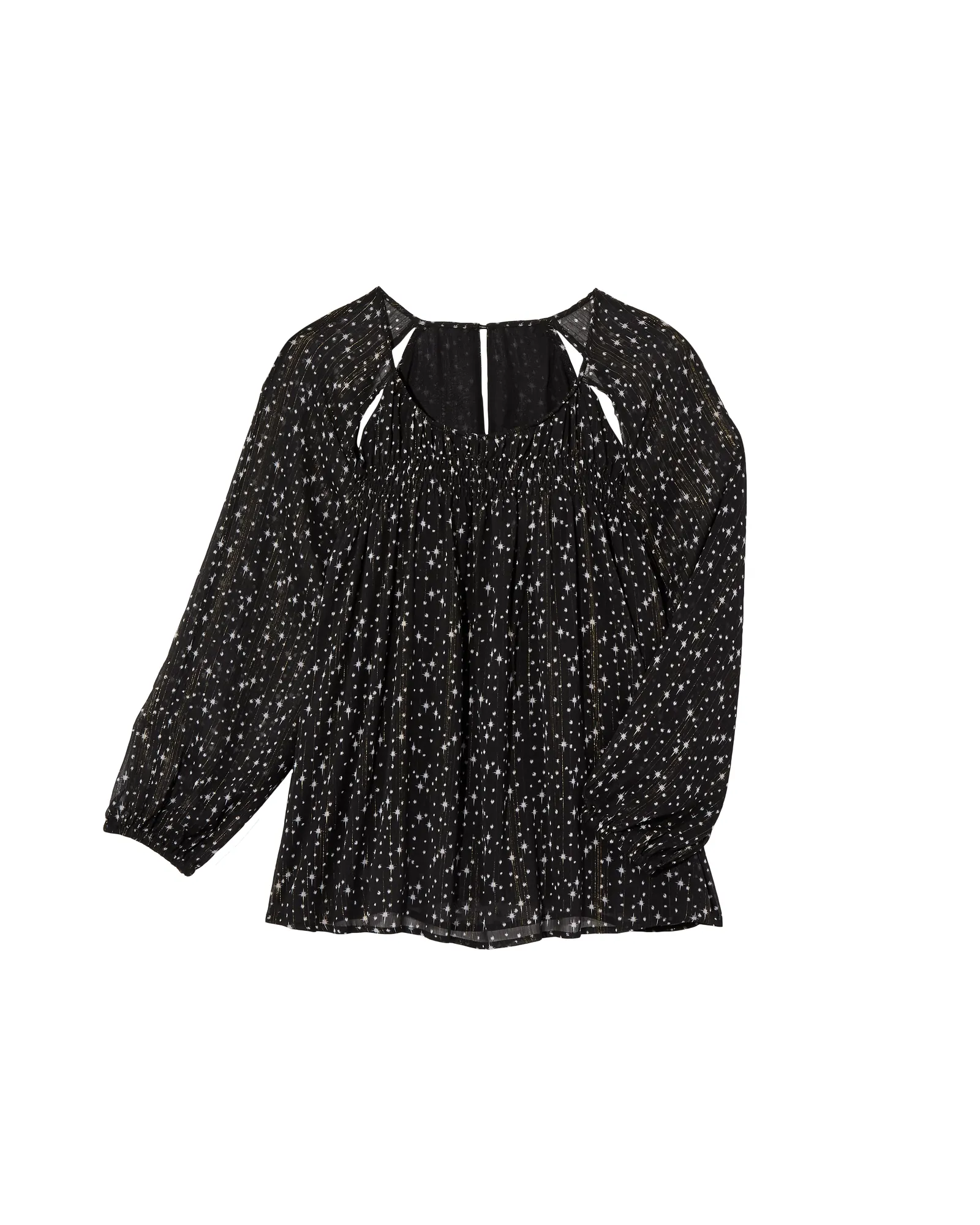 Charlotte Cut-Out Blouse | Black / White