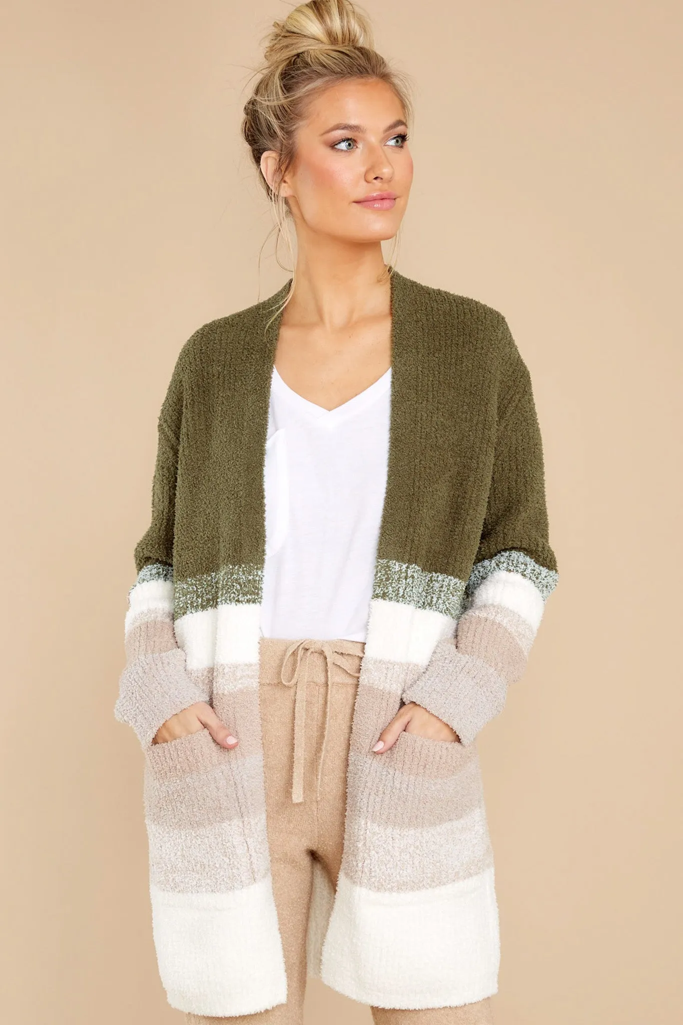 CozyChic® Thyme Multi Sunset Boyfriend Cardigan