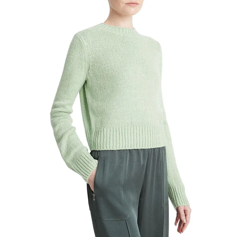 Custom Women’s Mint Green Cashmere Blend Pullover Sweater