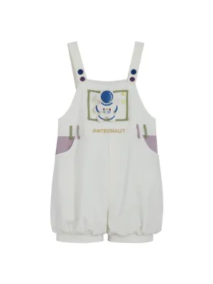 Cute Space Bear Astronaut Bib Overall Shorts