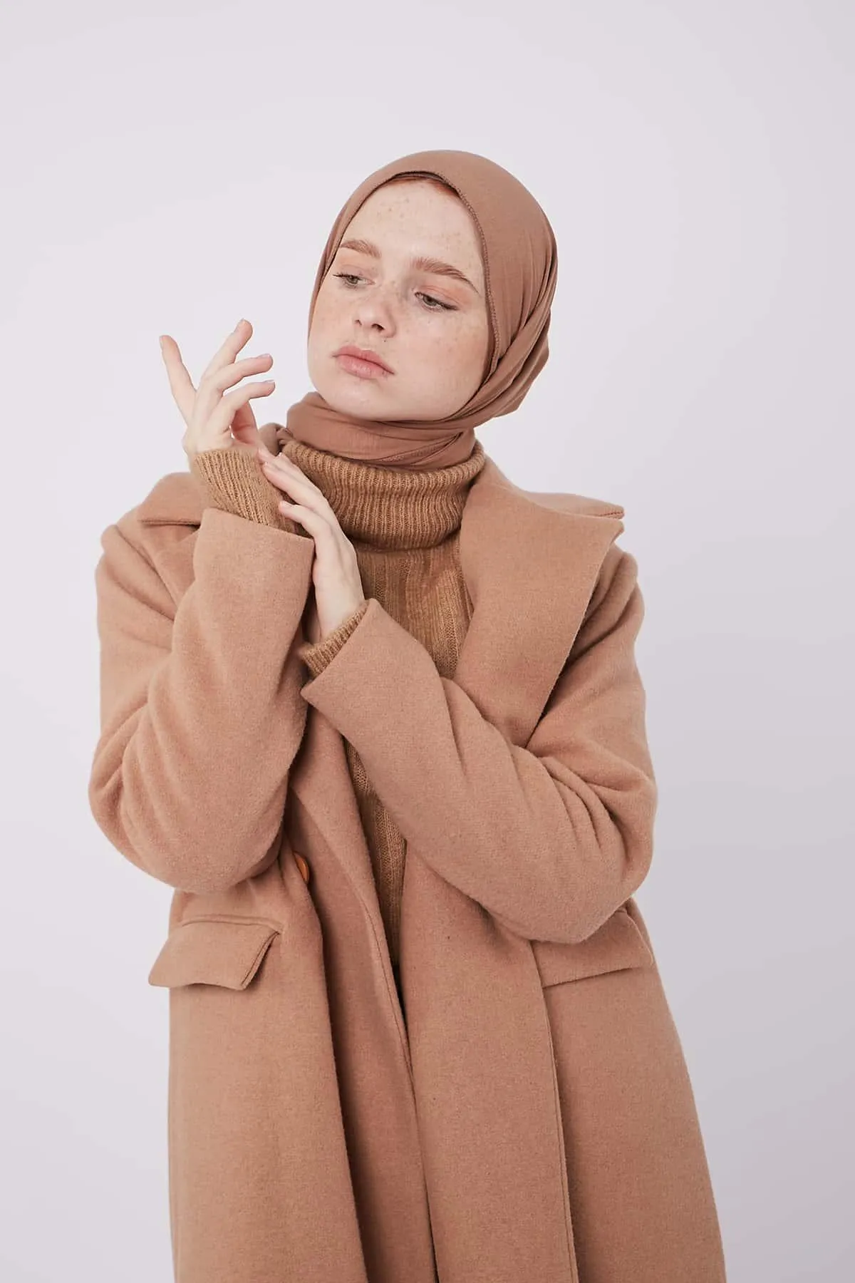 Double-Breasted Boyfriend Coat - French Beige