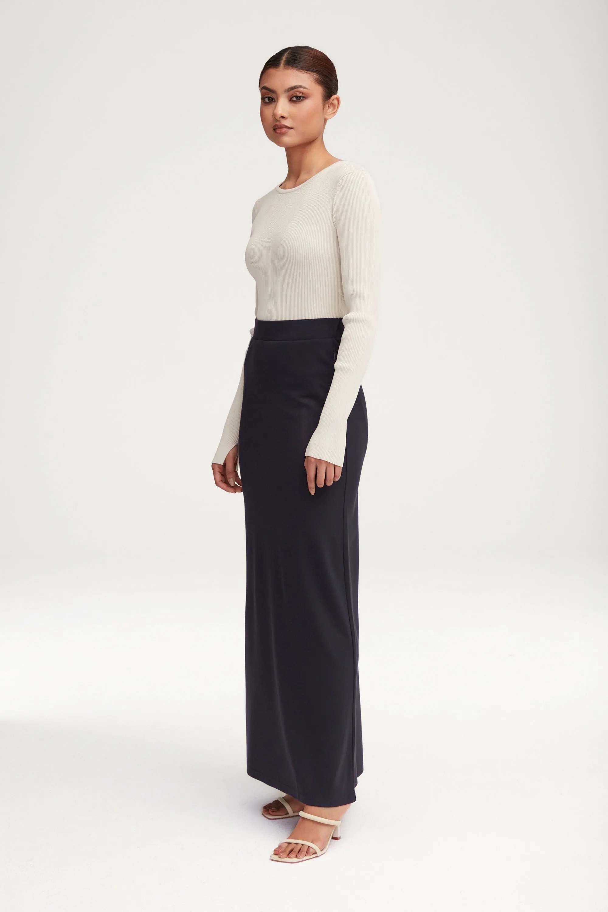 Essential Jersey Maxi Skirt - Navy Blue