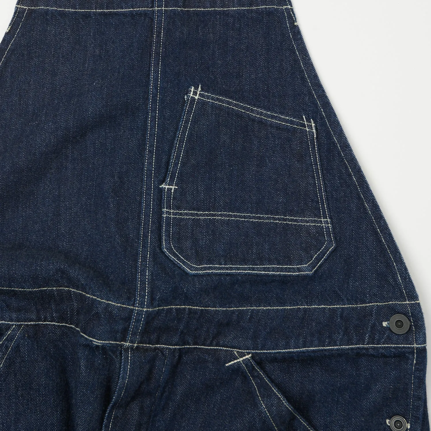 Freewheelers 'Silver Hammer' Bib Denim Overall - Rinsed