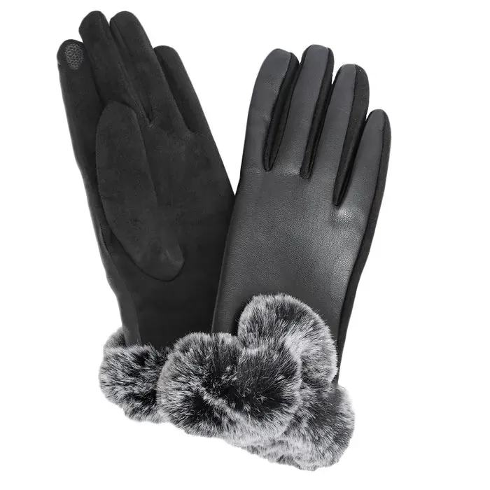 Gloves Fur Leather Winter Gloves for Women