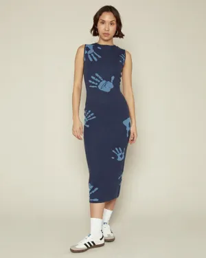 Handprint Intarsia Midi Dress