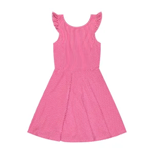 Hayden Dress Fuschia Pink Stripe