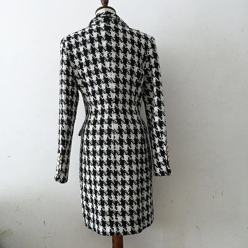 High-end Designer Double Breasted Button Long Wool Coat