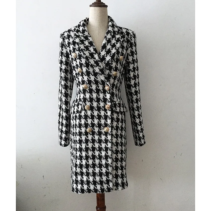 High-end Designer Double Breasted Button Long Wool Coat