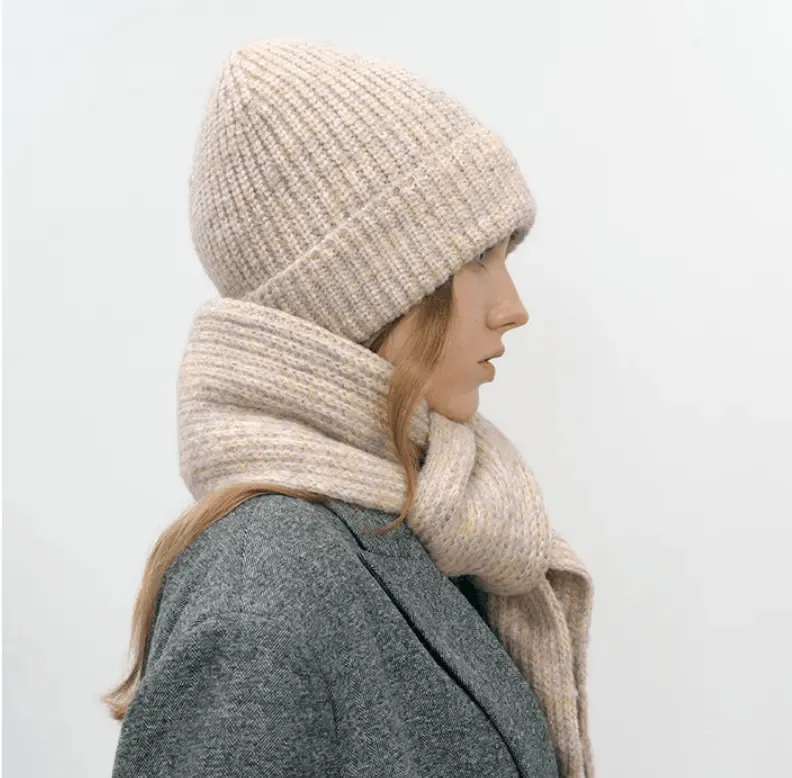 High Quality Winter Warm Knitted Hat & Scarf Set