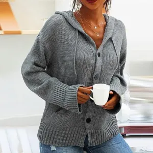 Hooded Knit Cardigan