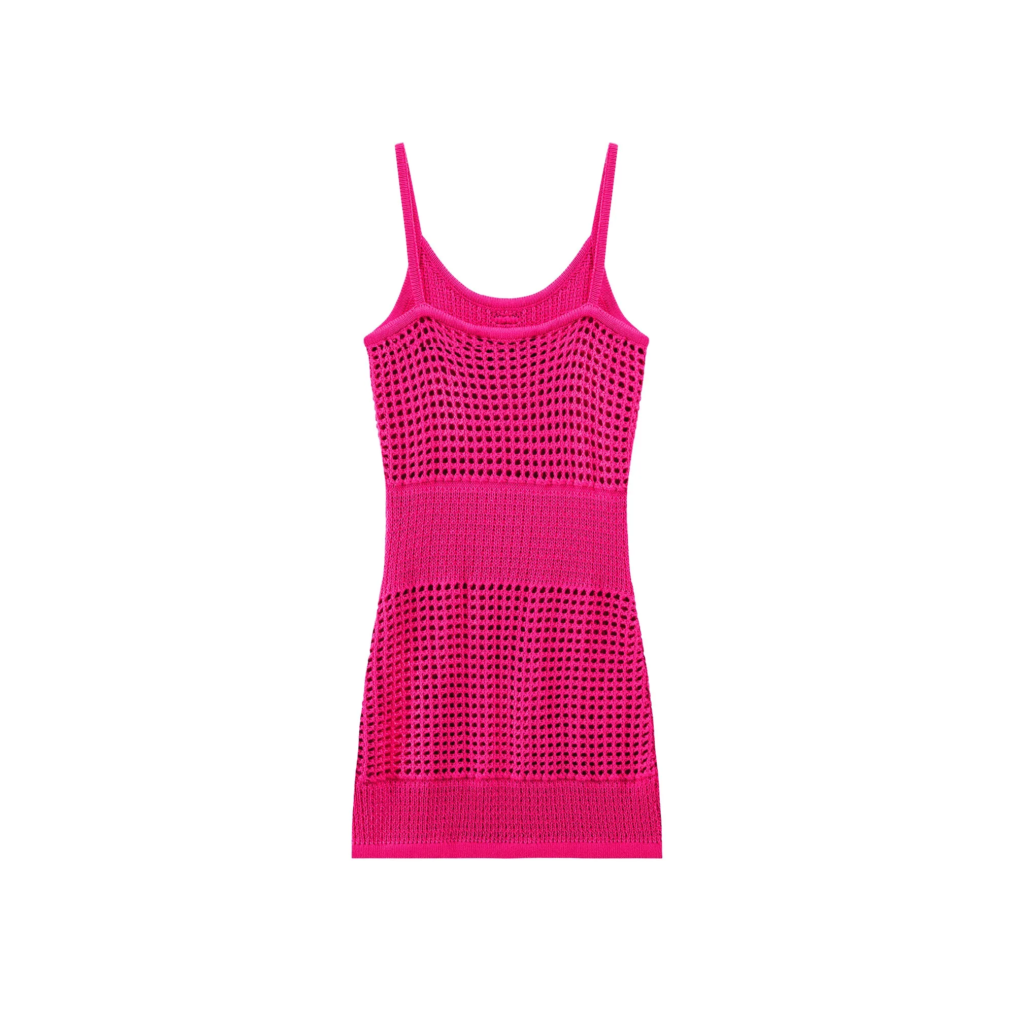 Hot Pink Crochet Mini Dress