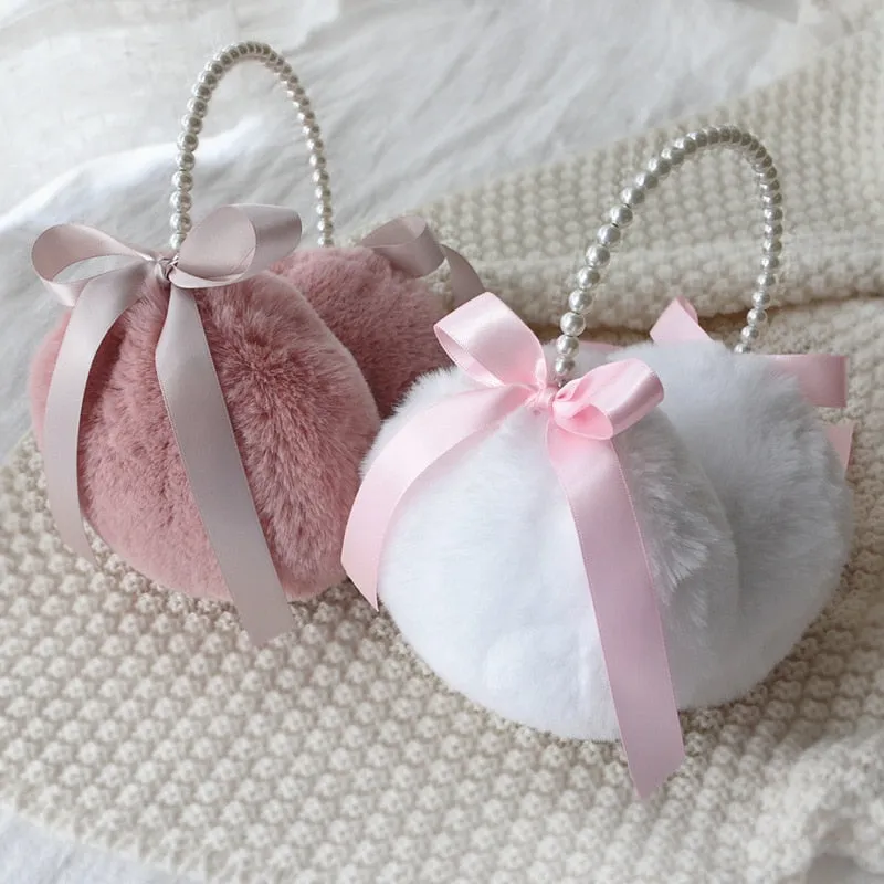 Kawaii Coquette Aesthetic Pearl Earmuffs