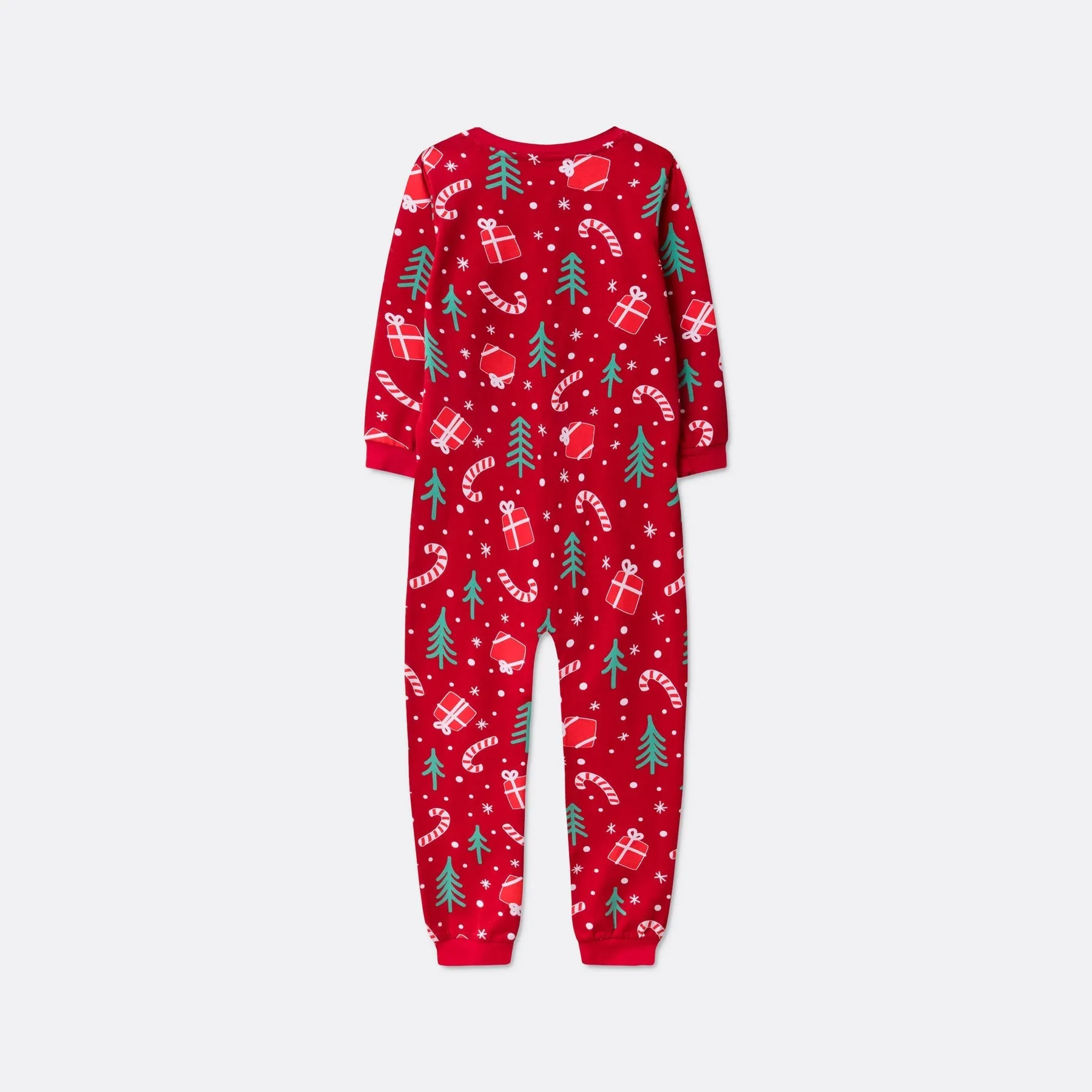 Kids' Red Christmas Pattern Overall Christmas Pyjamas