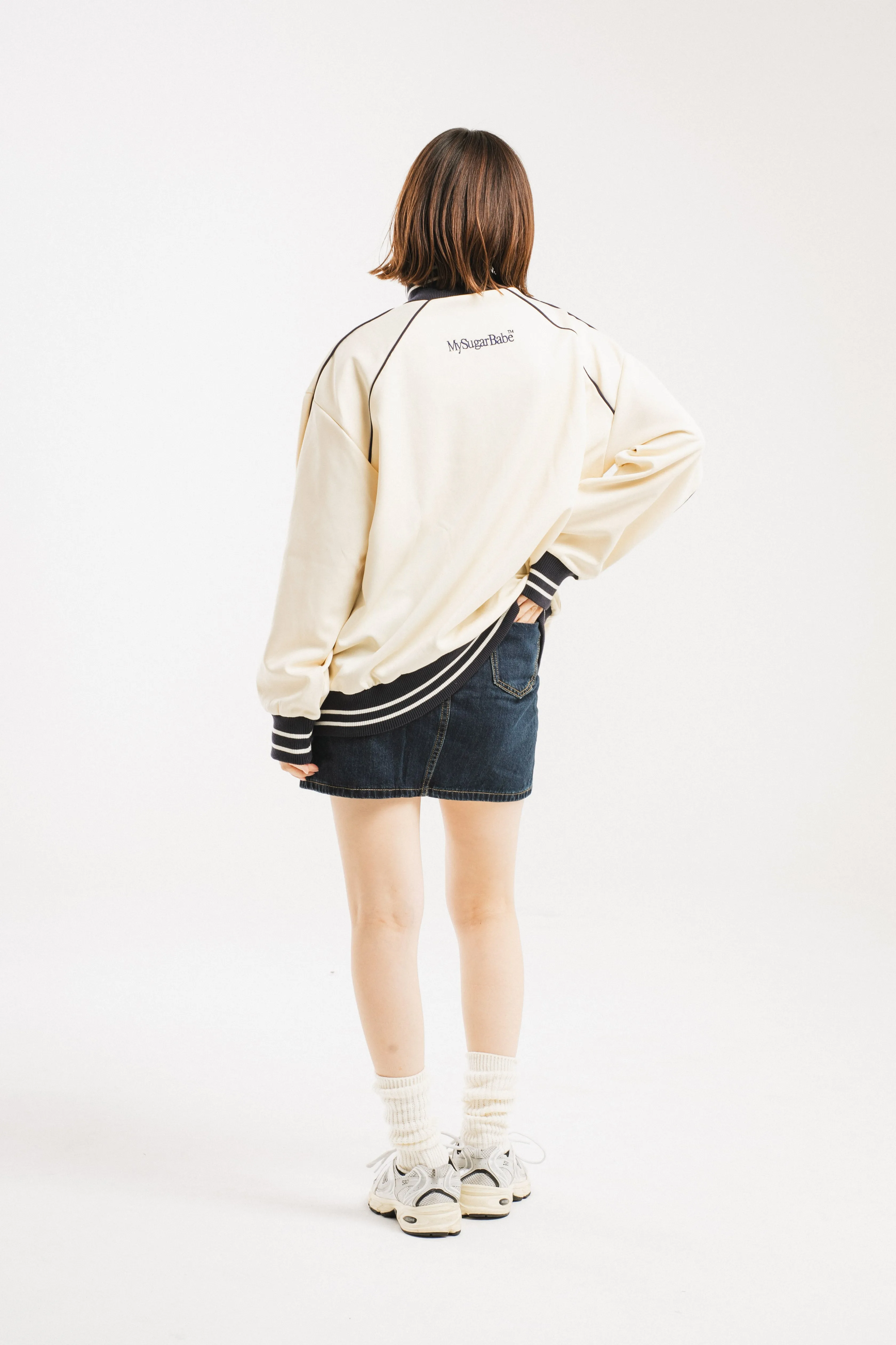 logo patch line track jacket