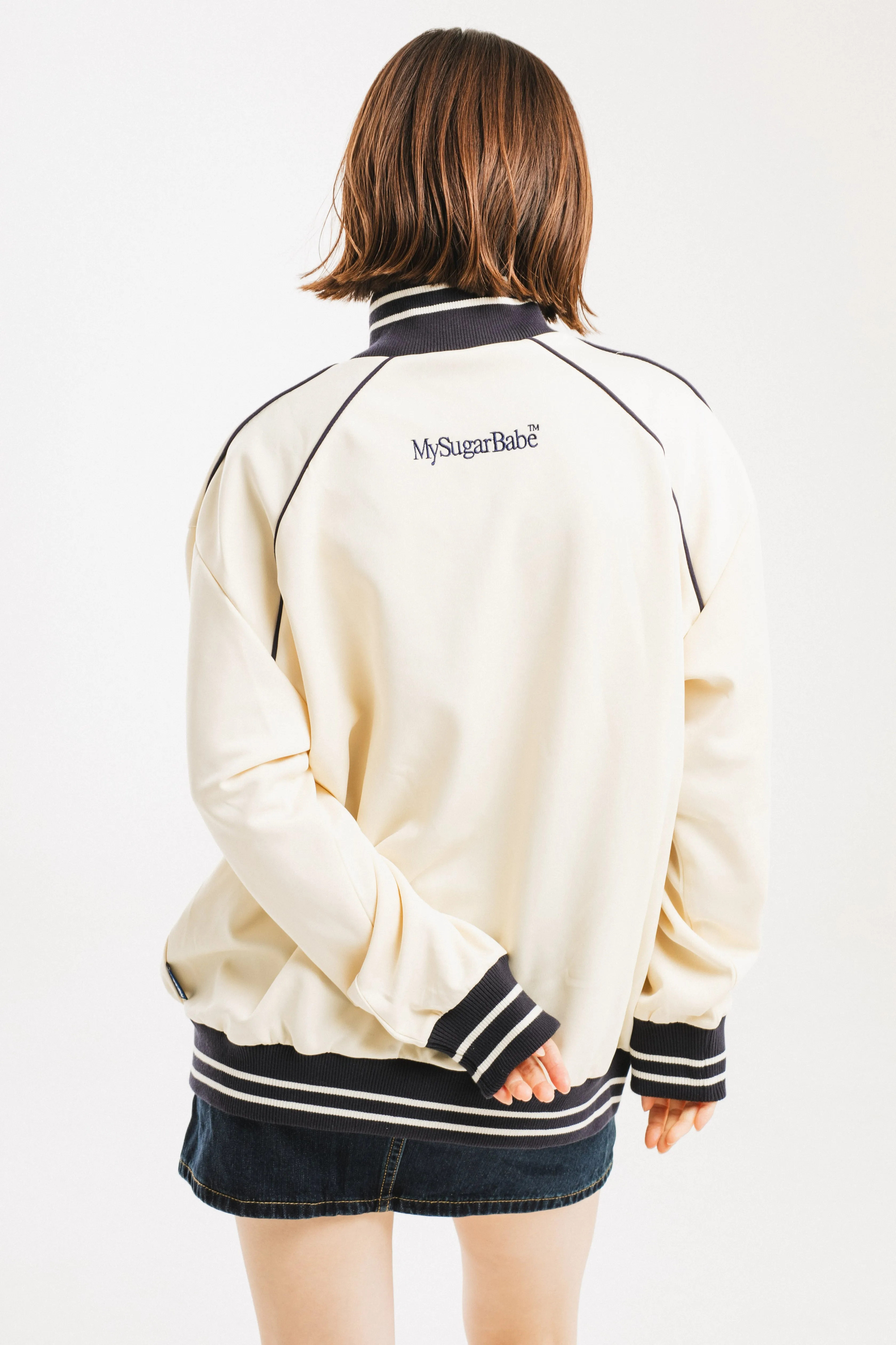 logo patch line track jacket