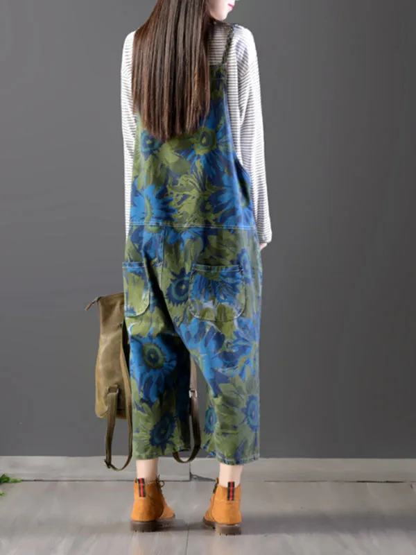 Midnight Floral Overall Dungarees (USA ONLY)