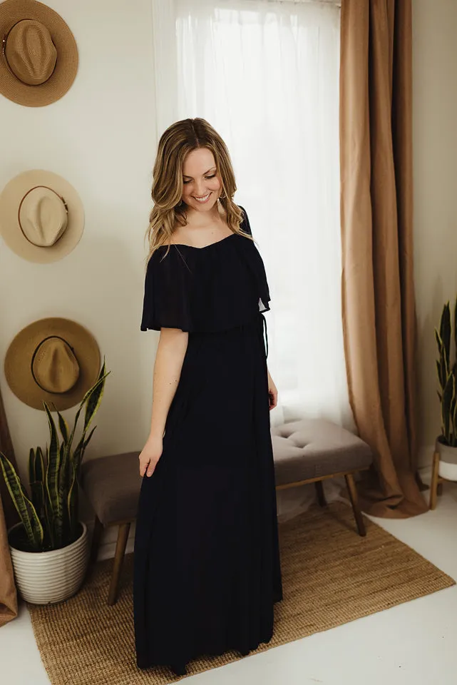 Off Shoulder Chiffon Maxi