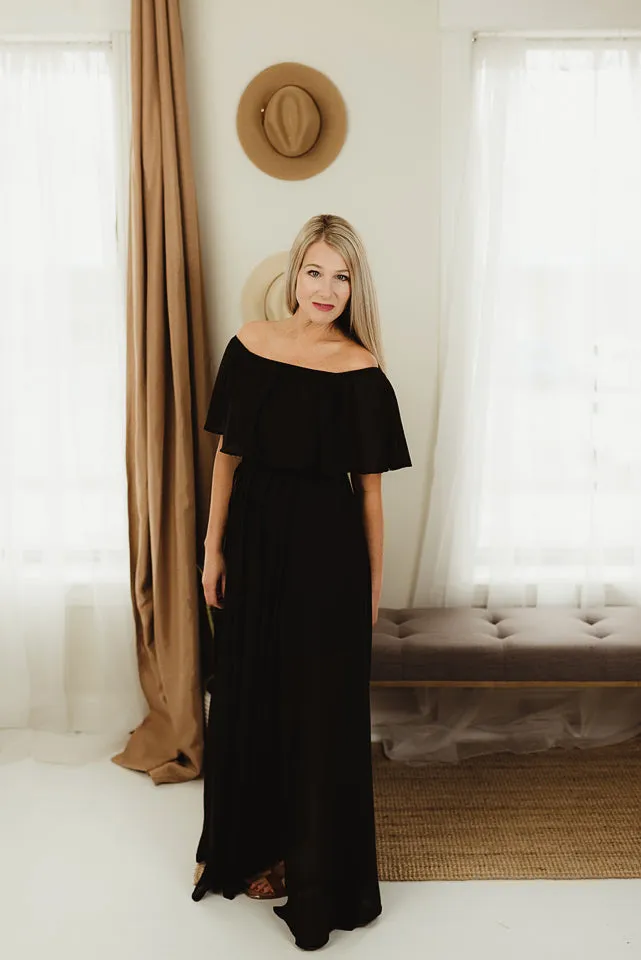 Off Shoulder Chiffon Maxi