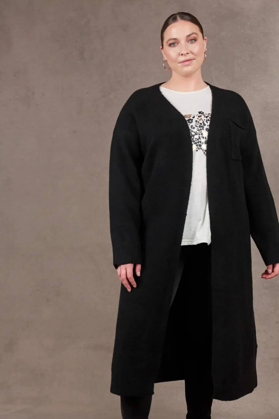 Paarl Longline Cardigan, Black