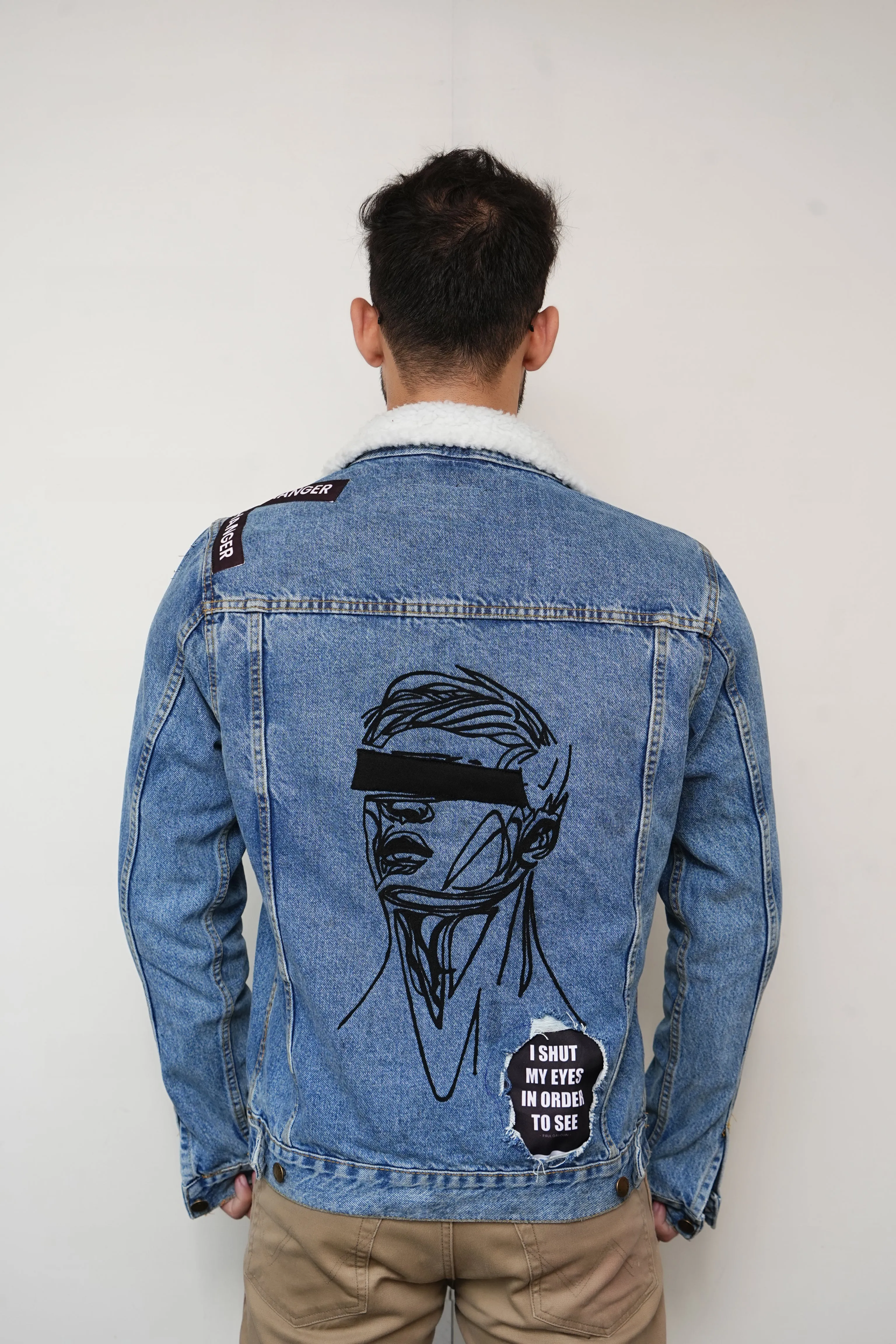 "SHUT MY EYES" Denim Jacket