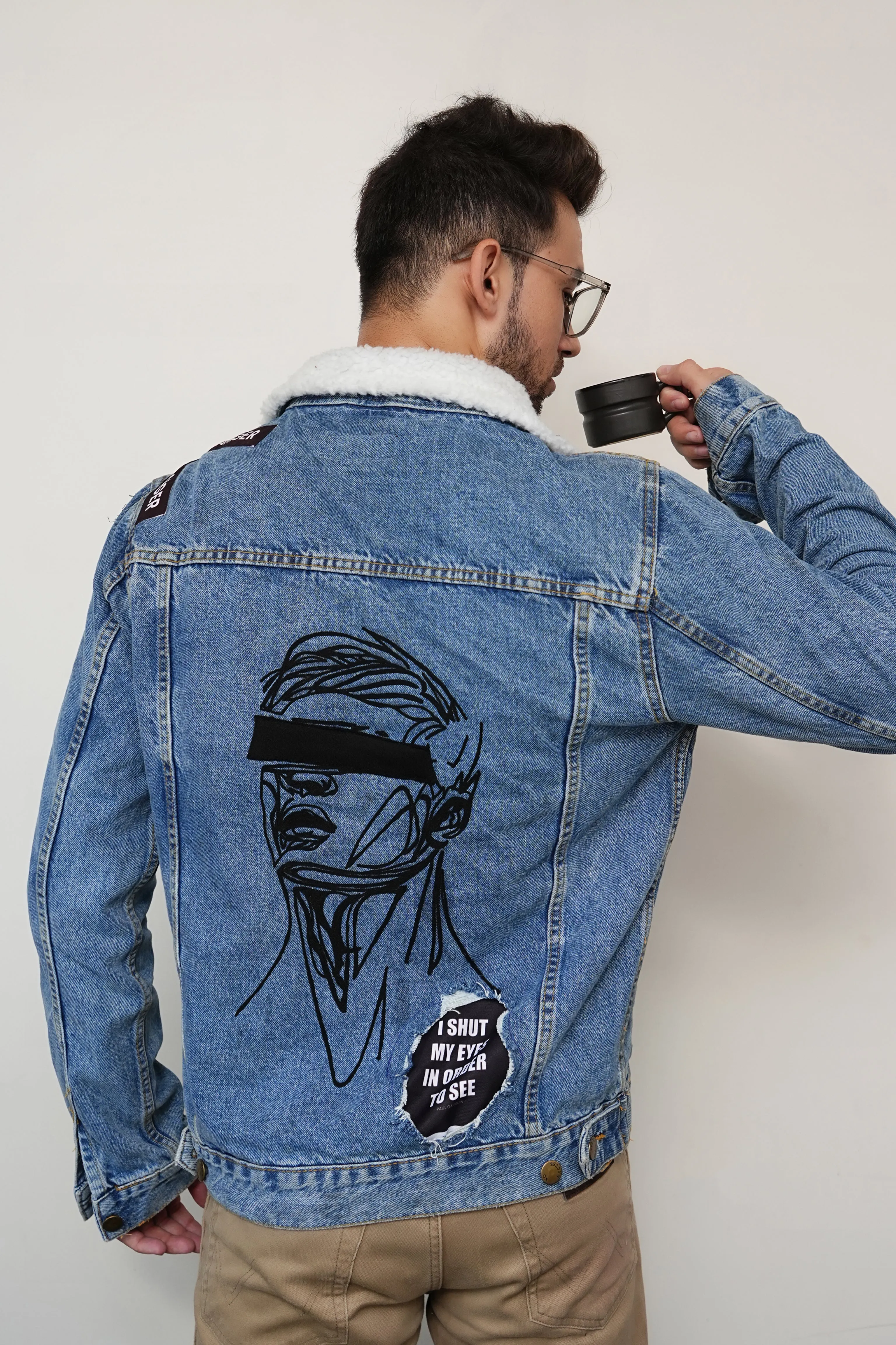 "SHUT MY EYES" Denim Jacket