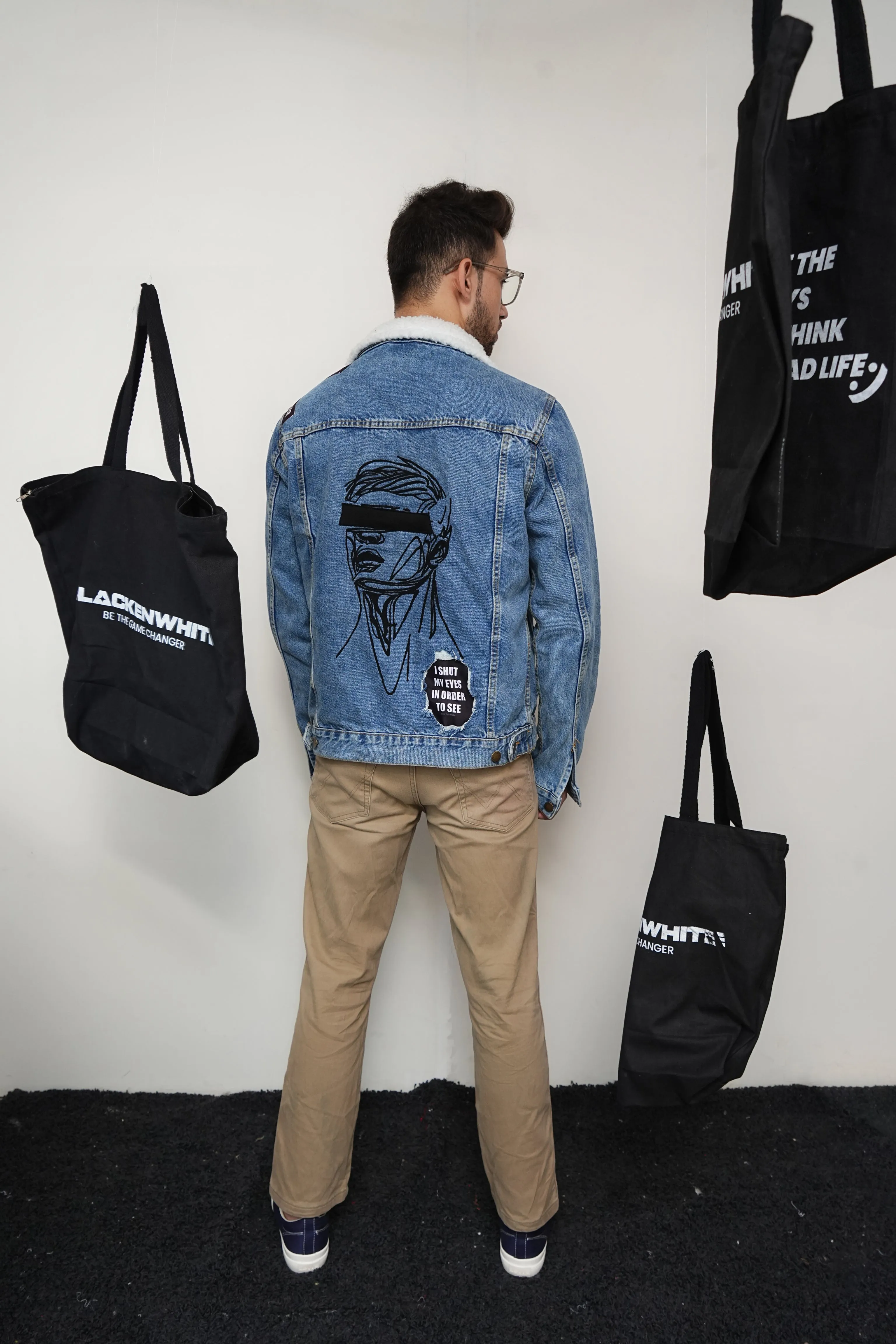 "SHUT MY EYES" Denim Jacket