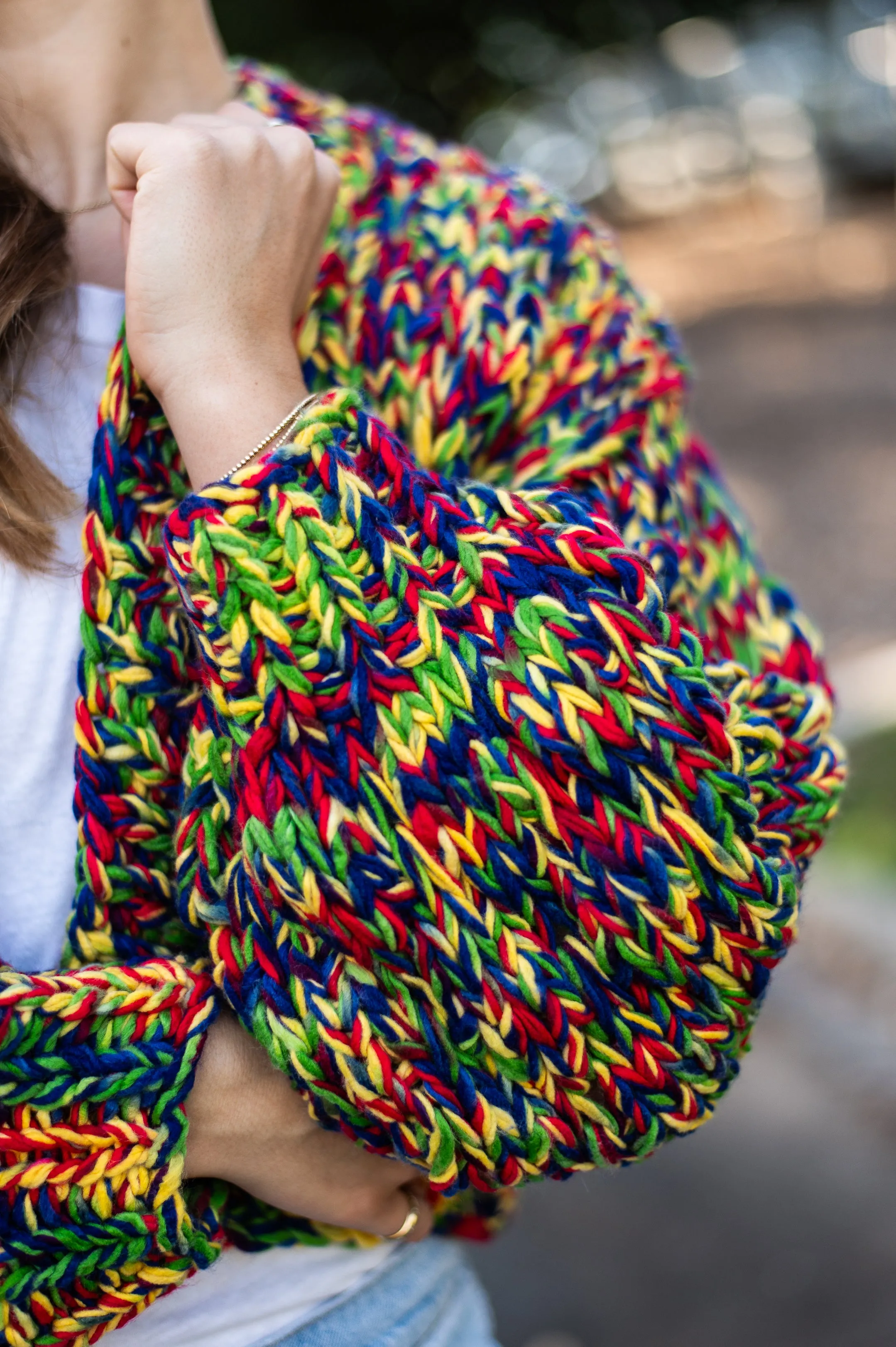 Rainbow Handmade Cardi |  Yellow