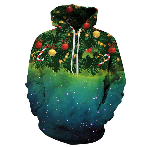 Starry sky Christmas tree printing Hoodies