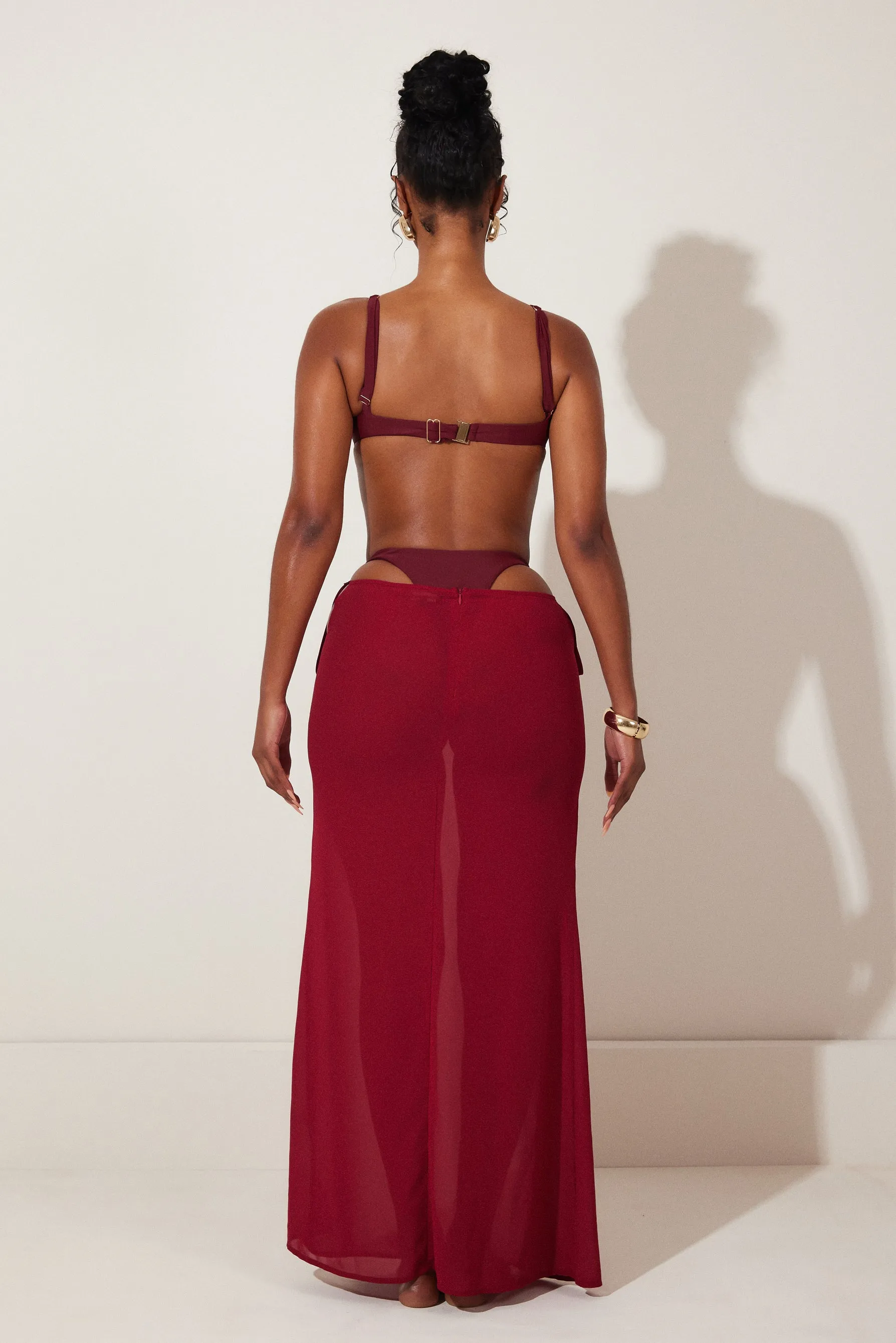 The Clementine Maxi Skirt - Wine 