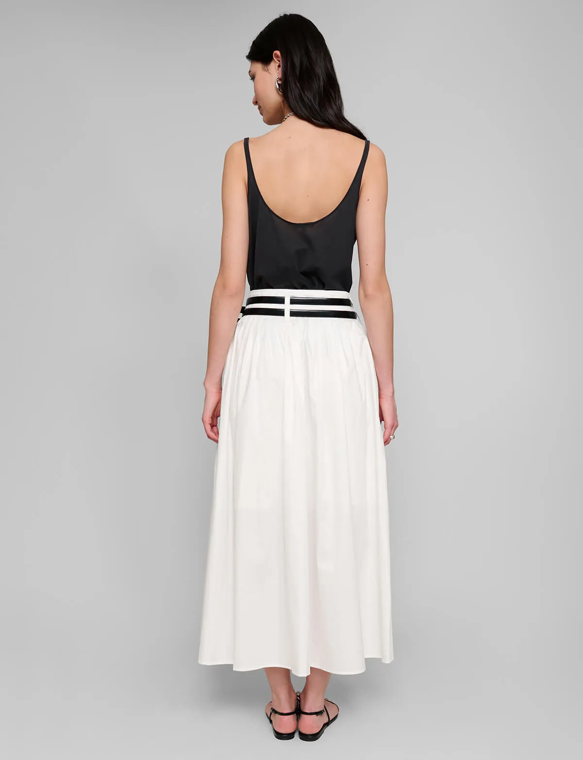 Thea White Double Belted Skirt-BESTSELLER