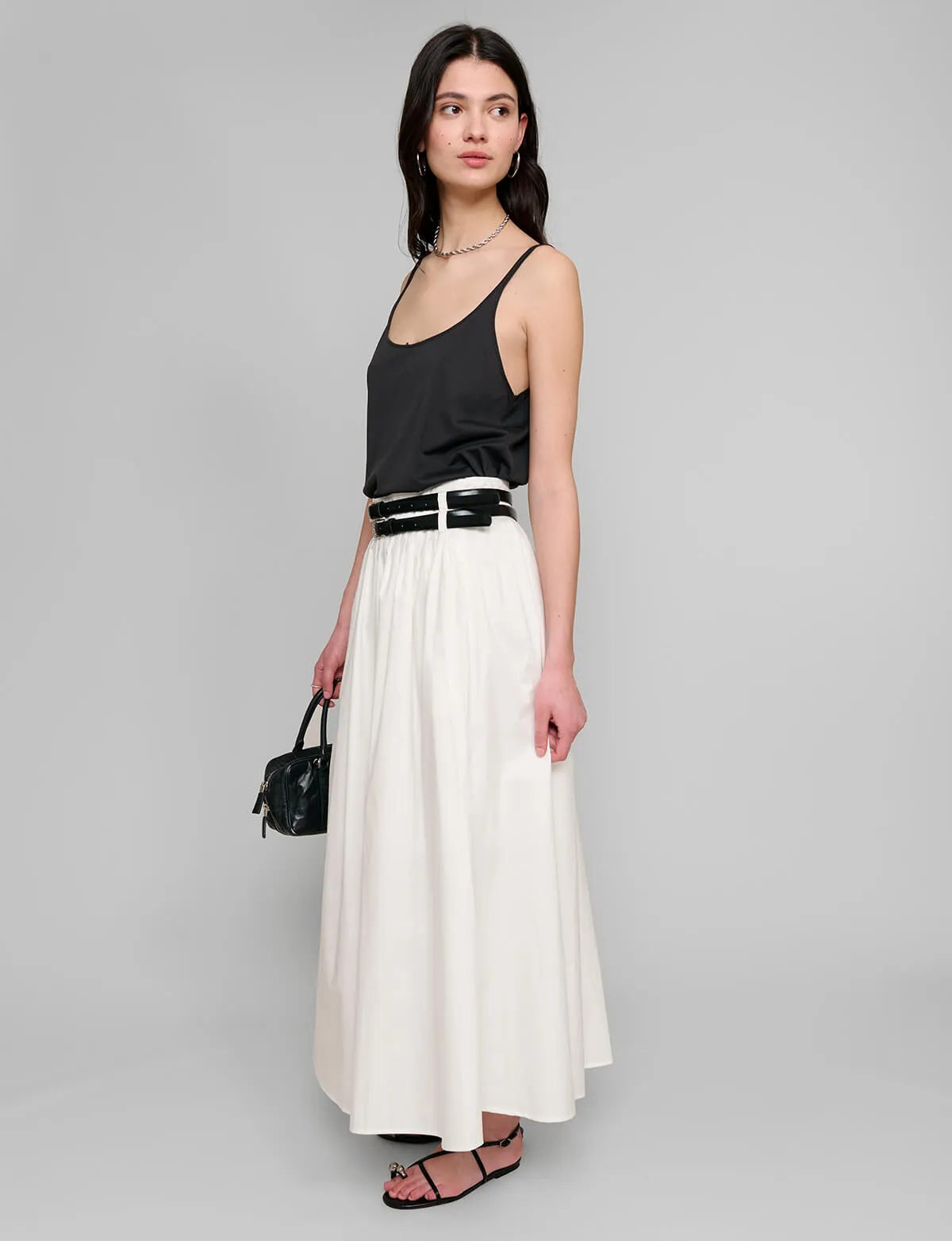 Thea White Double Belted Skirt-BESTSELLER