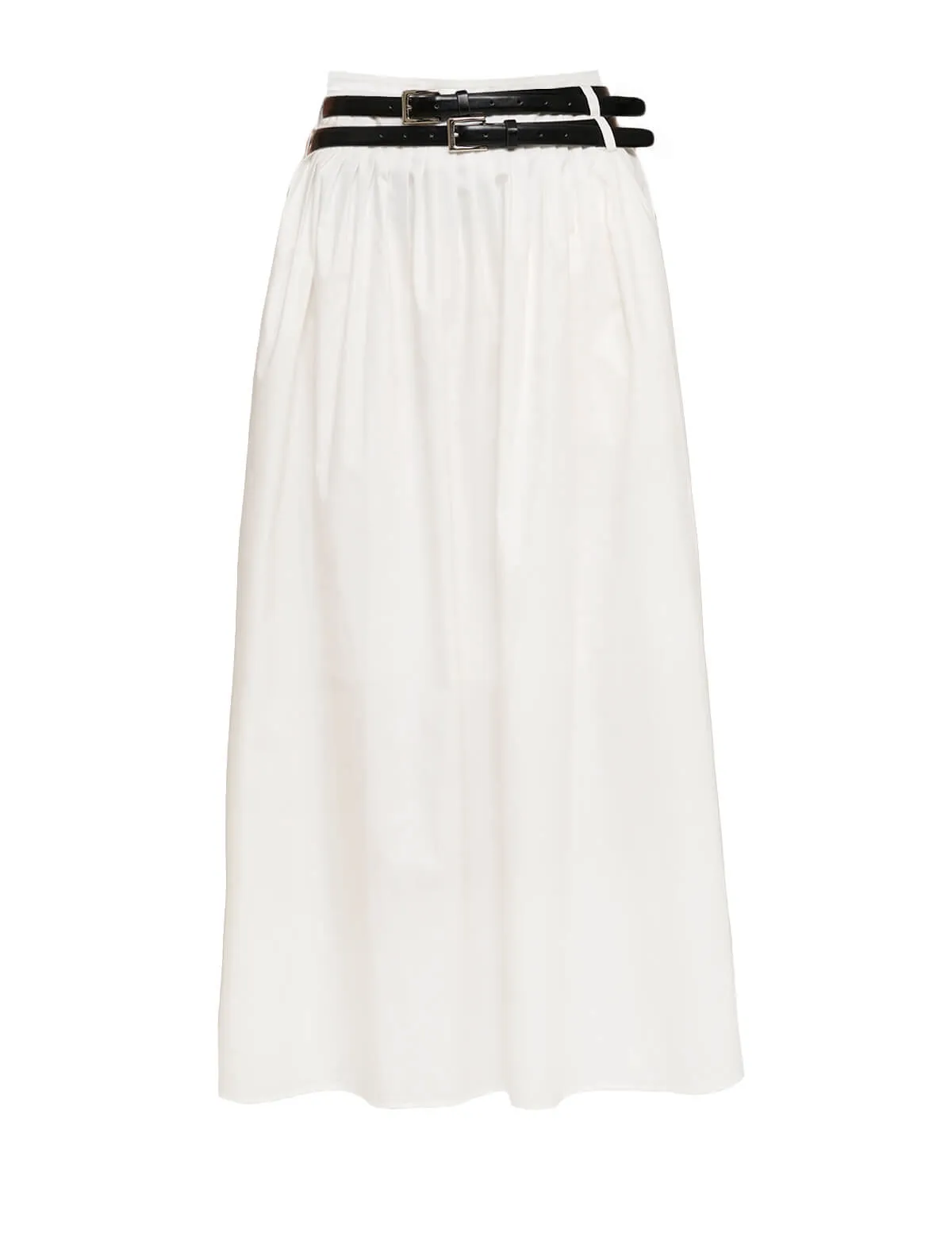 Thea White Double Belted Skirt-BESTSELLER