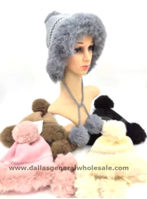 Trendy Fur Knitted Princess Beanies Wholesale