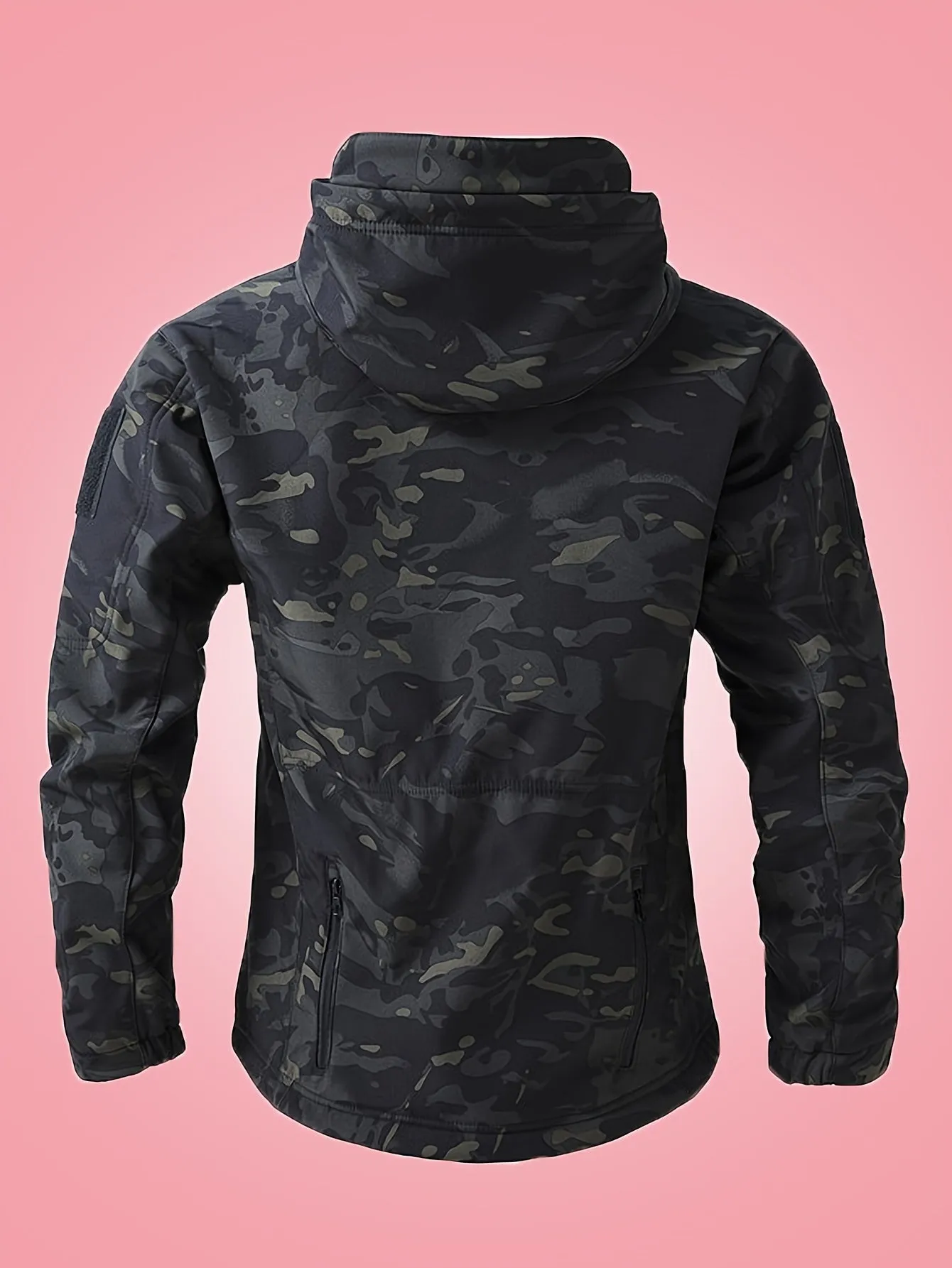 Warm Military Camouflage Hooded Windbreaker Outdoorjacket With Zippered Pockets For Men | Ideal for Winter