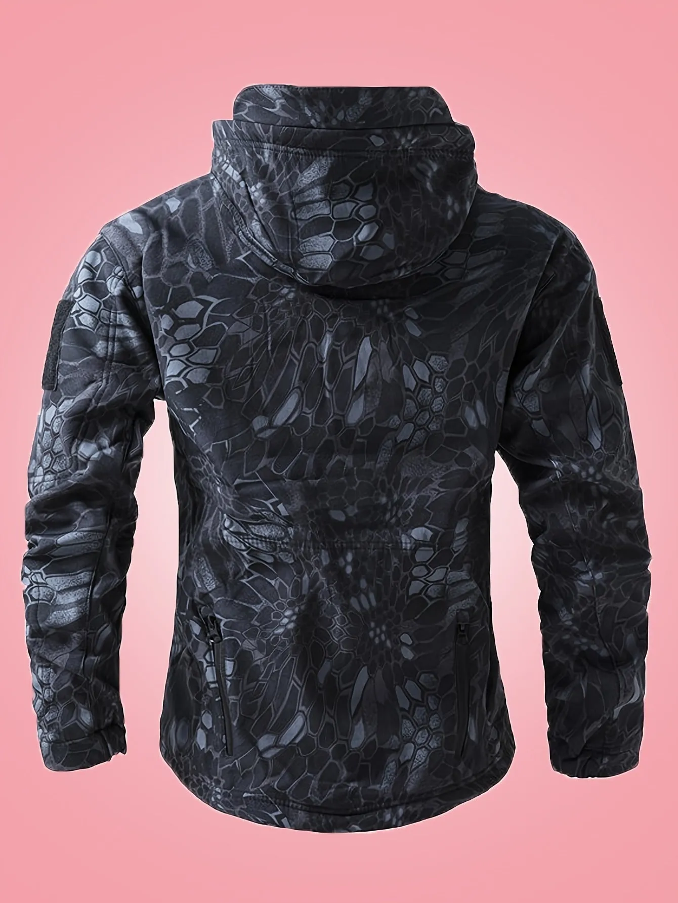 Warm Military Camouflage Hooded Windbreaker Outdoorjacket With Zippered Pockets For Men | Ideal for Winter