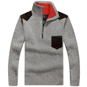 Winter Warm Thicken Fleece Lining Casual Sweater for Men