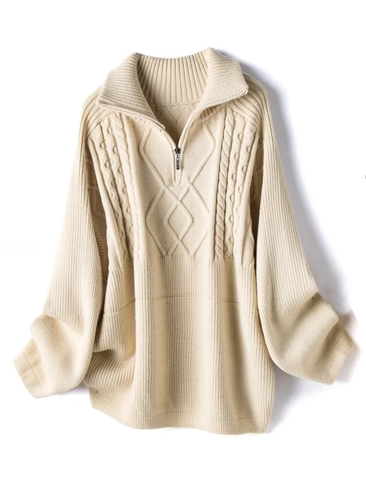 Women's Casual Cashmere Geometric Sweater | Ideal for Autumn/Winter