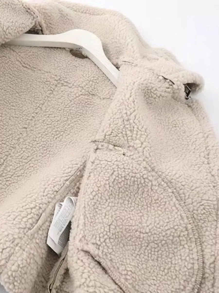 Women's Elegant Suede Warm Winter Jacket with Lambswool | Ideal for Autumn/Winter