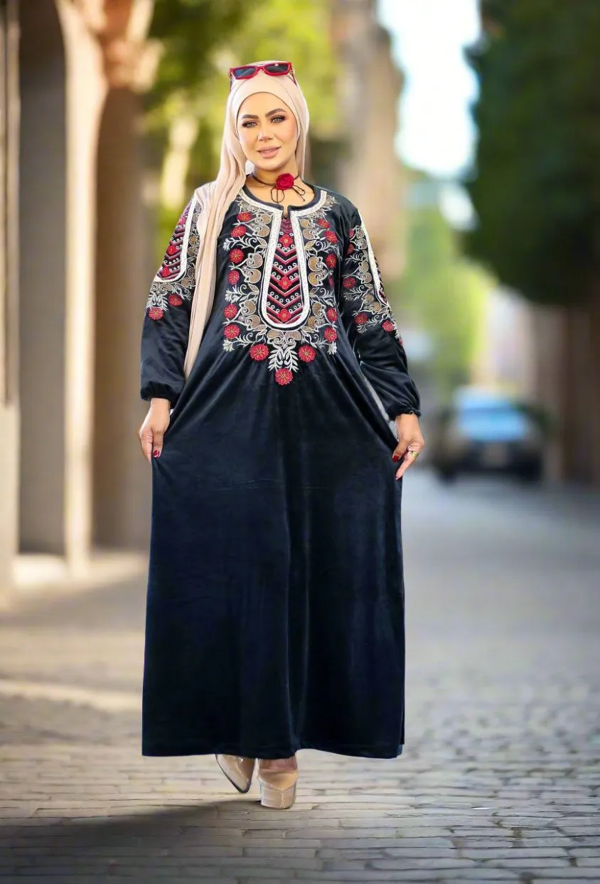 Women's winter plush abaya